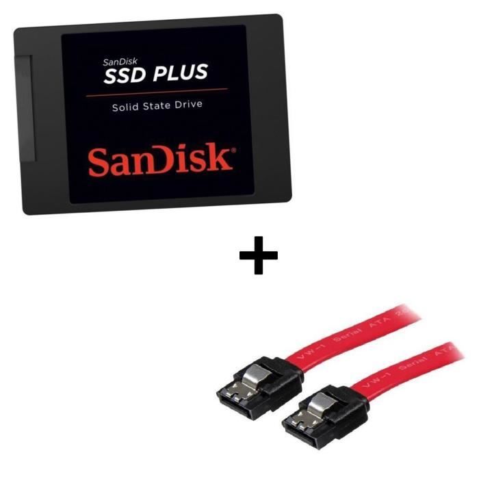 Pack SANDISK SDSSDA G26 480Go 2,5- + STARTECH Câble Serial-ATA avec verrouillage de 30 cm