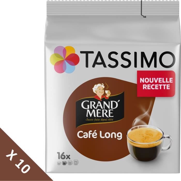 Lot de 10 - Tassimo Grand'Mère Café Long - 16 dosettes - 107 g