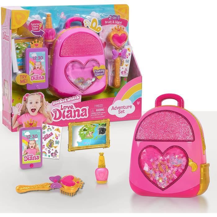 Love, Diana, Sac à dos Aventures, avec accessoires, 7 pièces, Jouet pour enfants dès 3 ans, LVE05