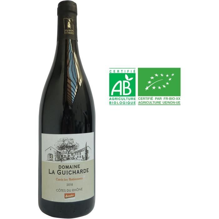 Domaine la Guicharde Cuvée Les Robinsons 2018 Côtes-du-Rhône - Vin rouge de la Vallée du Rhône - Bio