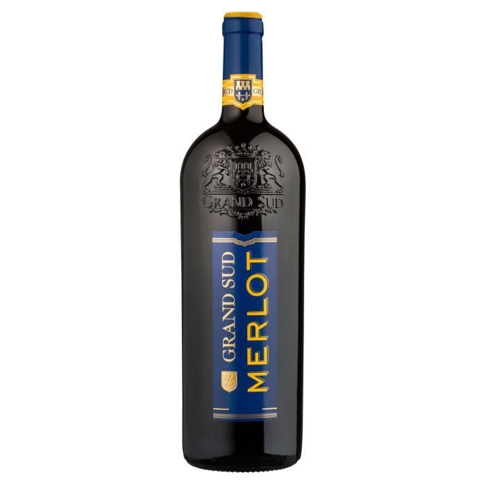 Grand Sud Merlot IGP Pays d'Oc - Vin rouge du Languedoc Roussillon - 1L