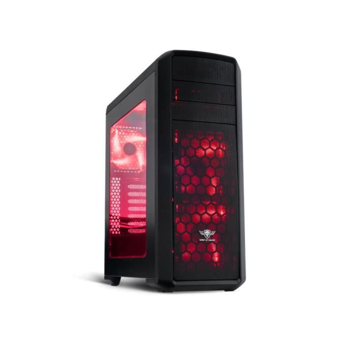Spirit of Gamer Boîtier PC Révolution Two Red Fenêtre
