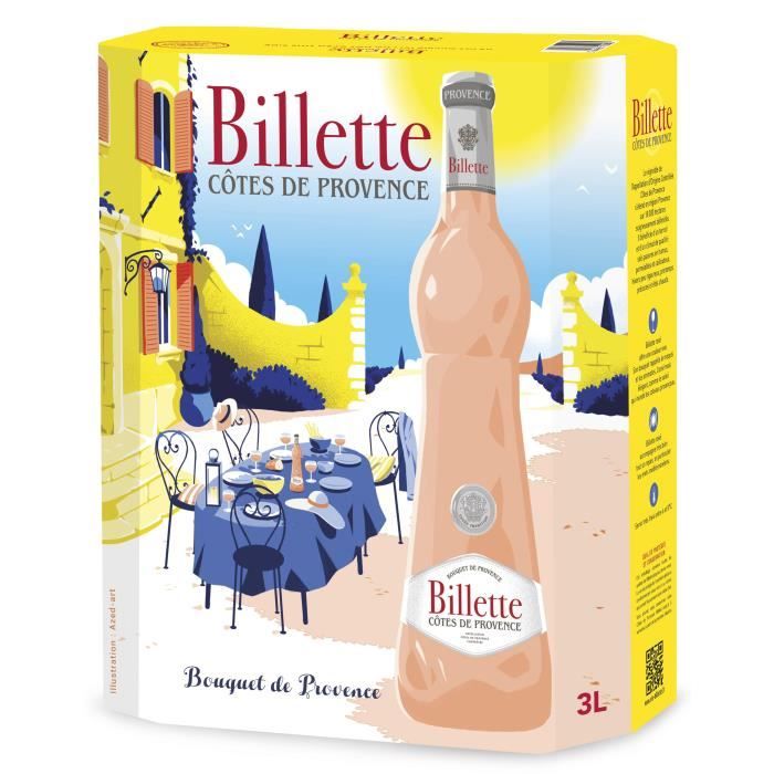 Billette Côtes de Provence - Vin rosé de Provence - BIB 3L