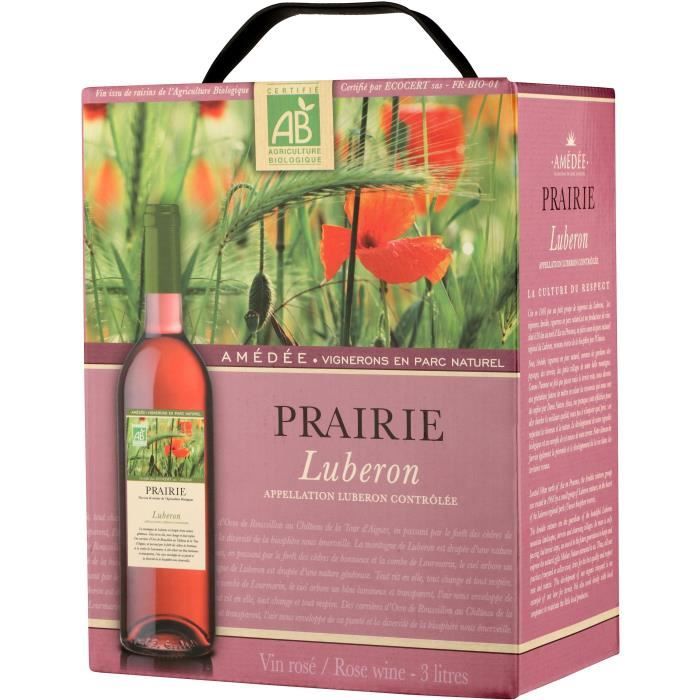 BIB Prairie Lubéron - Vin rosé de la Vallée du Rhône Bio