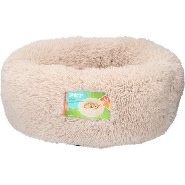 Panier rond en fourrure - beige - diamètre 50cm