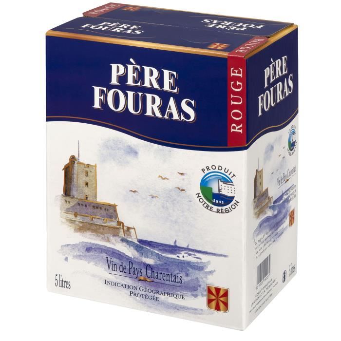 BIB Père Fouras Vin de Pays Charentais - Vin rouge du Sud-Ouest - 5 L