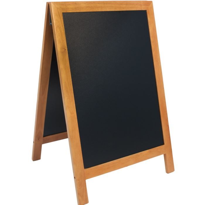 Panneau ardoise trottoir Securit® - Cadre en bois marron - 85x55,5x54,5cm