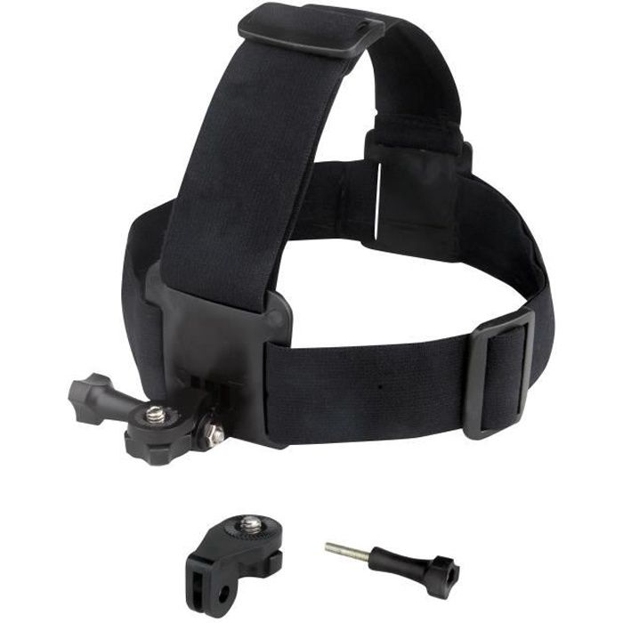 T'NB Fixation bandeau pour caméra sport - Compatible T'nB Adrenalin' cam, Go Pro, autres caméra sport - Noir