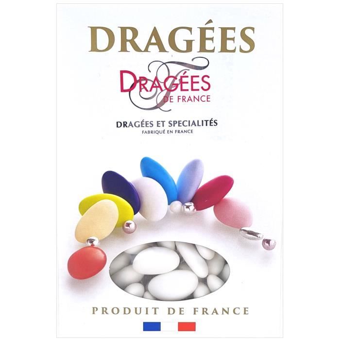 DRAGEES DE FRANCE Dragées Avola Trèfles - Blanc - 28% d'amande - 1 kg