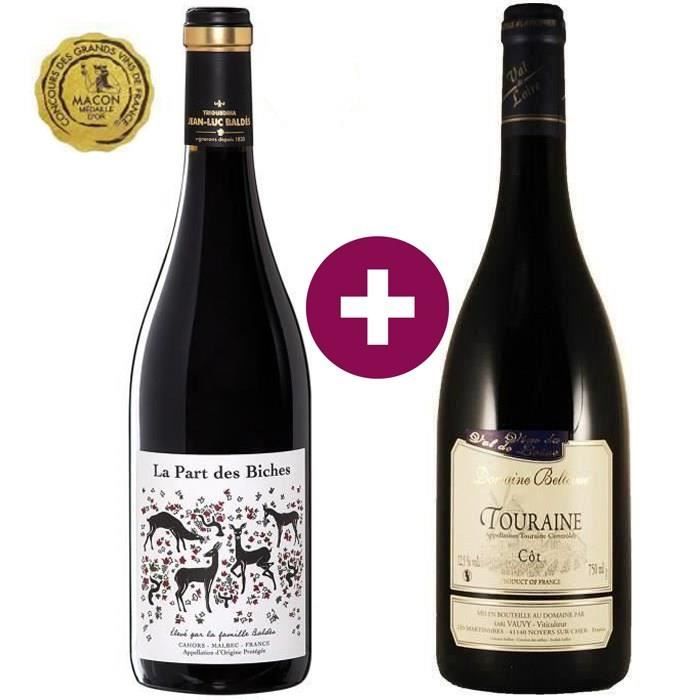 Duo des Malbec Sud-ouest & Loire - Jean-Luc Baldès 2018 Cahors & Domaine Bellevue 2018 Touraine - 2 x 75cl
