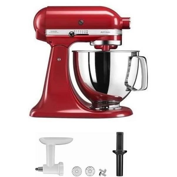 KITCHENAID - Hachoir à viande 5KSMFGA + Robot pâtissier 5KSM125EER - Robot pâtissier Artisan Rouge empire