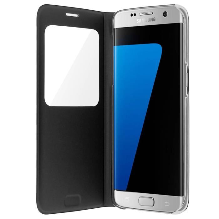 Samsung Etui S View Cover S7 Edge - Noir