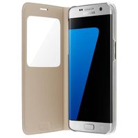 Samsung - Étui à fenêtre Or Original pour Samsung Galaxy S7 Edge