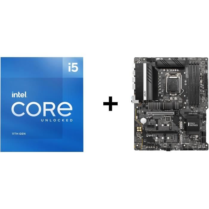 Pack carte mère MSI Z590-A PRO + Intel Core i5 11600K