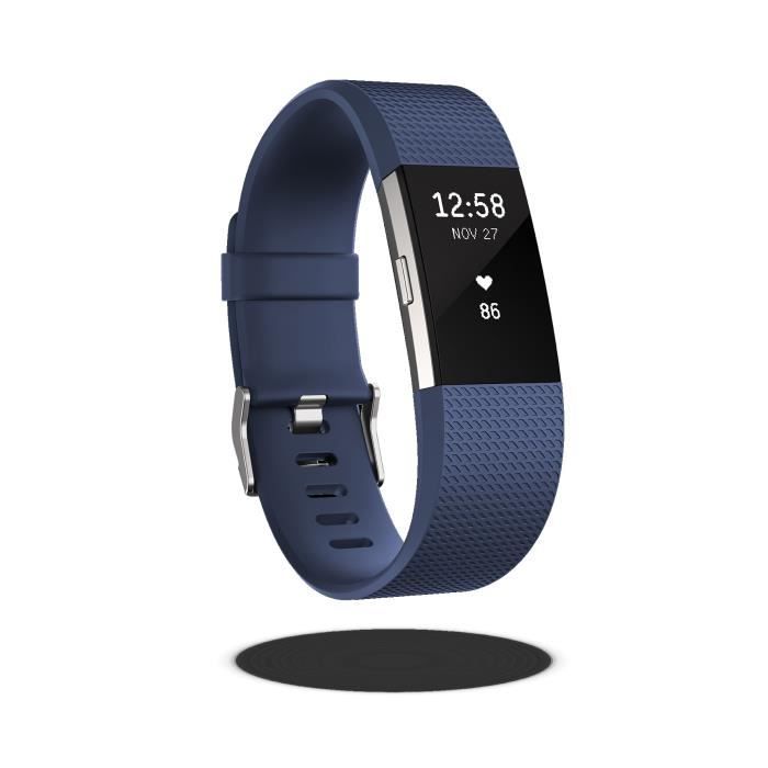 FITBIT CHARGE 2 Bracelet connecté pour l'activité et le sport - Bleu - Taille S