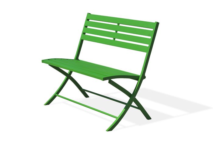ALUMOB Banc de jardin pliant Marius en aluminium 97x16x97 cm - Vert prairie