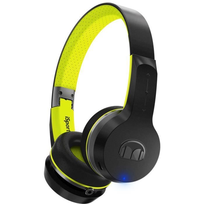 MONSTER ISPORT FREEDOM Casque Audio Sport Bluetooth Noir et Vert