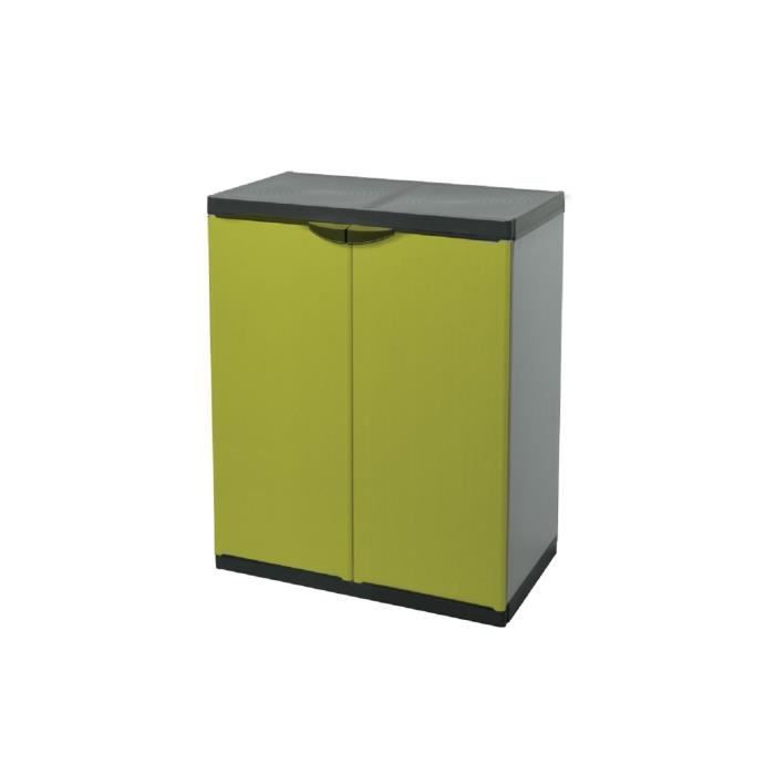 TOOD Armoire de rangement basse en résine 1 tablette