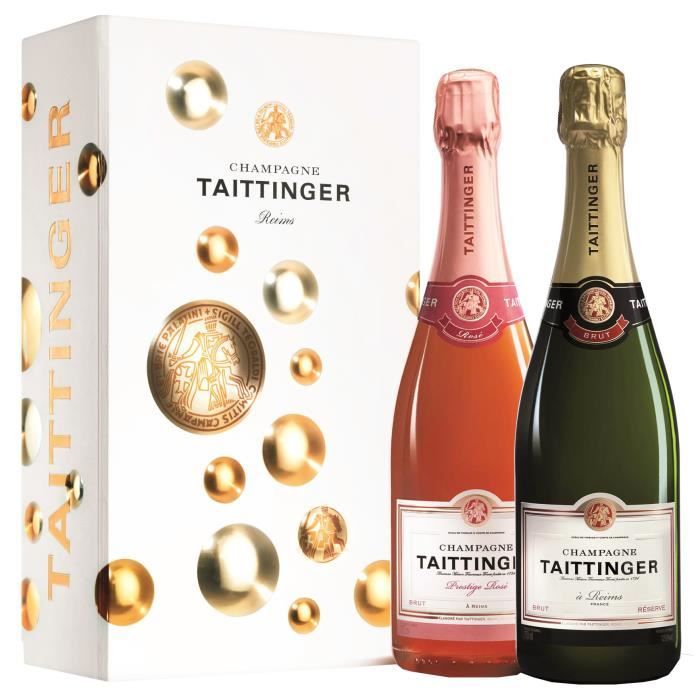 Champagne Taittinger Coffet 2 bouteilles Brut Réserve et Prestige Rosé - 75 cl