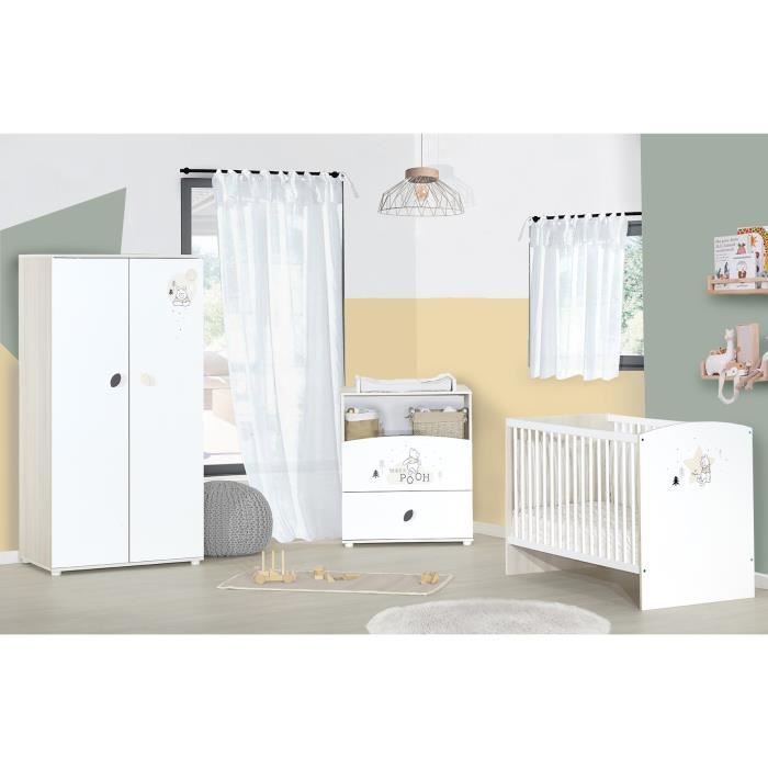 BABYPRICE WINNIE Winter Retreat Chambre complète bébé : lit 60*120 cm commode armoire