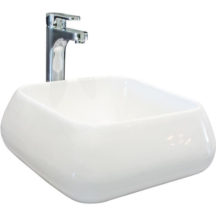 AQUA+ Vasque en céramique Ety L41xP41xH16 cm