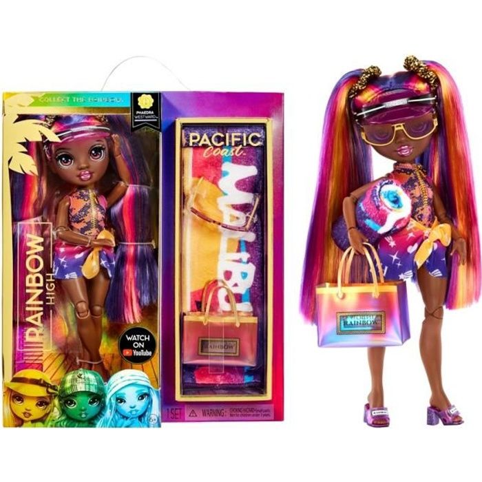 Rainbow High - Pacific Coast - Phaedra - Poupée Mannequin 28 cm et Accessoires - Multicolore