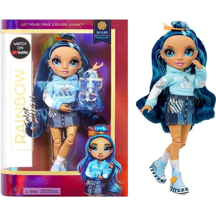 Rainbow High - Junior High - Skyler Bradshaw - Poupée Mannequin 23cm Bleue et Accessoires