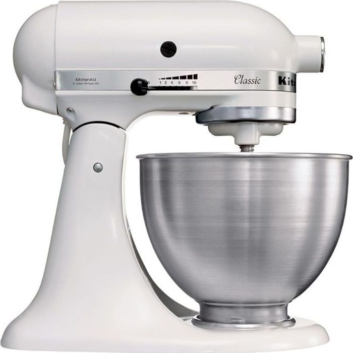 Robot pâtissier - KITCHENAID CLASSIC 5K45SSEWH - Blanc