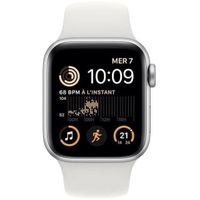 Apple Watch (Series SE) 2022 GPS 40 mm - Aluminium Argent - Bracelet sport Blanc - Reconditionné - Excellent état