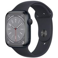 Apple Watch (Series 8) 2022 GPS 45 mm - Aluminium Minuit - Bracelet sport Noir - Reconditionné - Excellent état