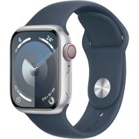 Apple Watch Series 9 GPS - 41mm - Boîtier Silver Aluminium - Bracelet Storm Blue Sport Band -(2023) - Reconditionné - Excellent