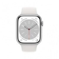 Apple Watch (Series 8) 2022 GPS 45 mm - Aluminium Argent - Bracelet sport Blanc - Reconditionné - Excellent état