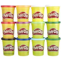 PLAY-DOH - Lot de 12 pots de pâte à modeler réutilisable - Couleurs Hiver - 112g chacun