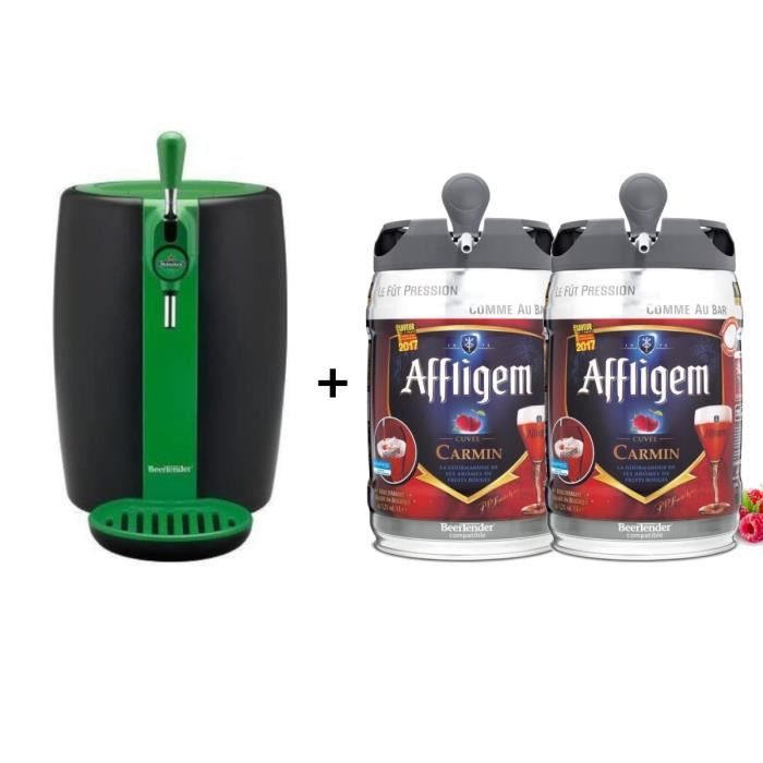 SEB VB310310 - Beertender Green Limited Edition + 2 fûts de bière belge aromatisée fruits rouges 5L AFFLIGEM