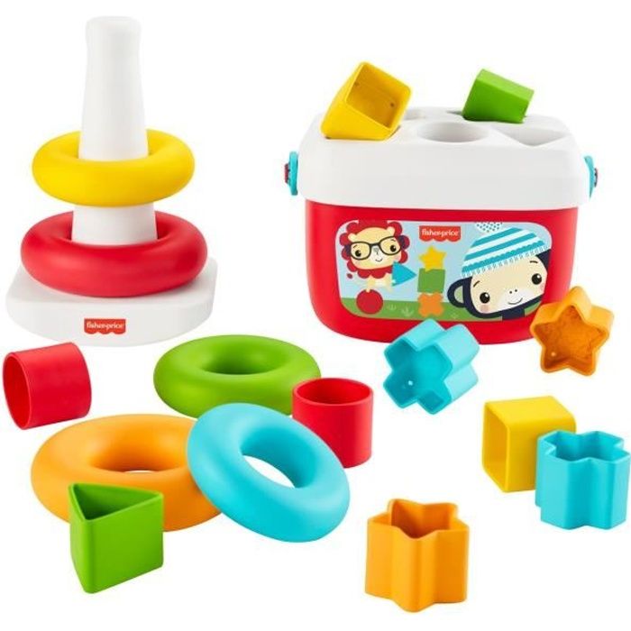 FISHER-PRICE Mes Premiers Blocs et Pyramide Arc-en-Ciel - 6 mois et +