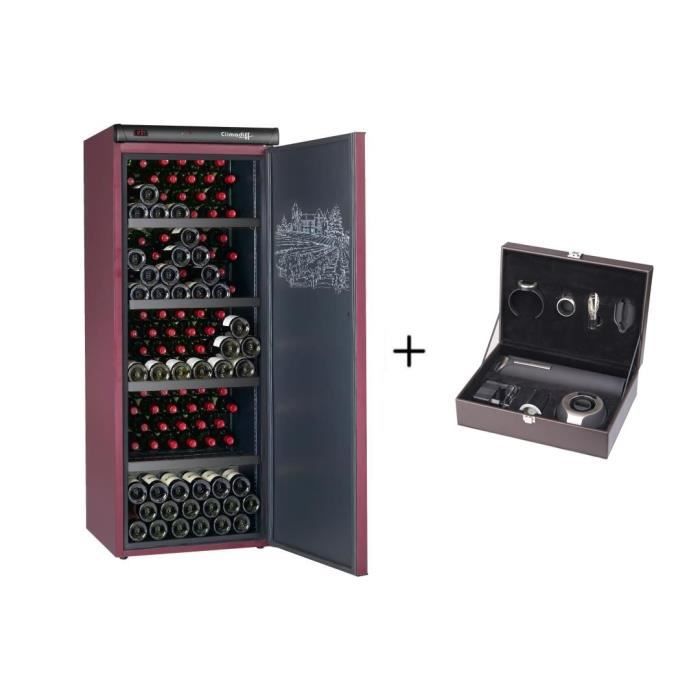 CLIMADIFF CVP220A+ - Cave à vin de vieillissement - 216 Bouteilles + CLIMADIFF PACK6 - Coffret du sommelier - Pack 6 accessoires