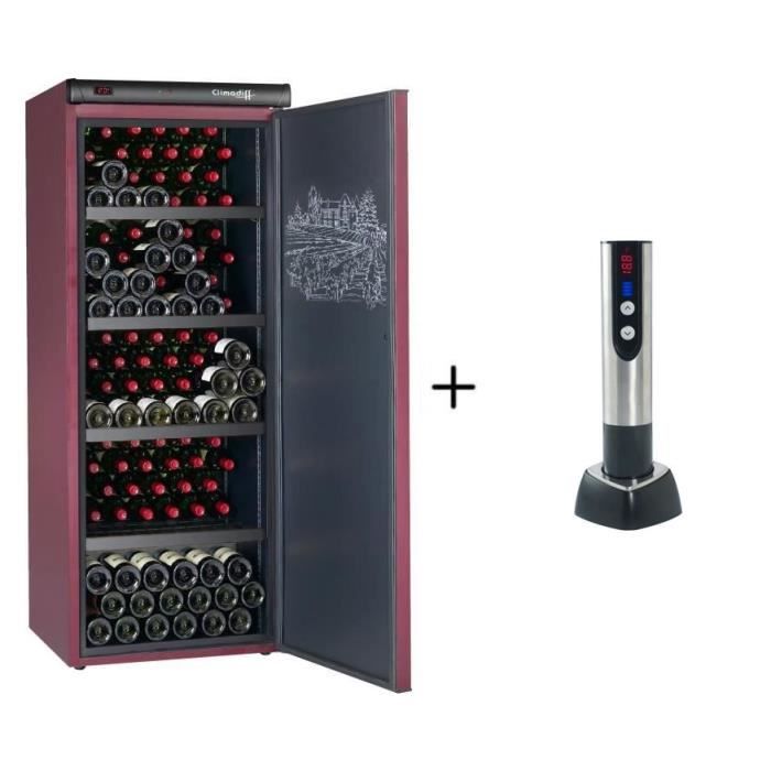 CLIMADIFF CVP220A+ - Cave à vin de vieillissement - 216 Bouteilles + CLIMADIFF TB5035 tire bouchon électrique