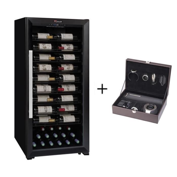 CLIMADIFF PRO100 - Cave de service multi-température à 98 bouteilles + CLIMADIFF PACK6 - Coffret du sommelier - Pack 6 accessoires