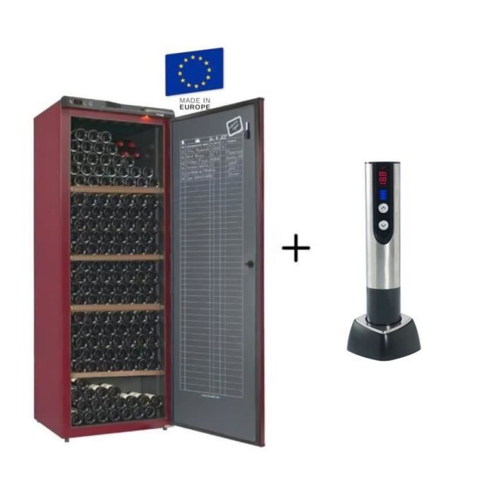 CLIMADIFF CV295 - Cave à vin de vieillissement - 294 bouteilles + CLIMADIFF PACK6 - Coffret du sommelier - Pack 6 accessoires
