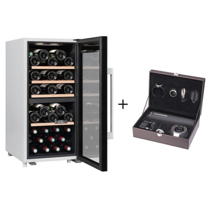 CLIMADIFF CLS41MT - Cave de service double zone - 41 bouteilles + CLIMADIFF PACK6 - Coffret du sommelier - Pack 6 accessoires