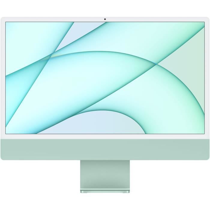 Apple - 24- iMac Retina 4,5K (2021) - Puce Apple M1 - RAM 8Go - Stockage 256Go - GPU 8 coeurs - Vert