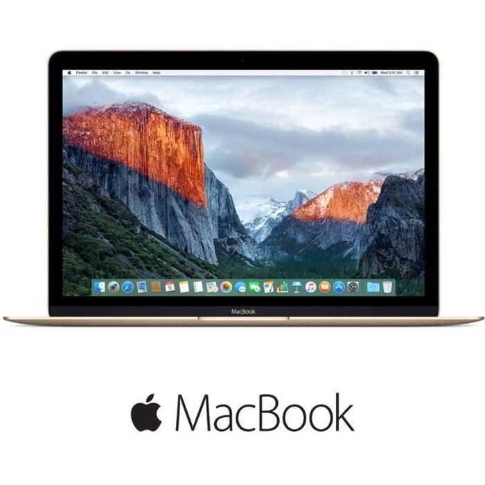 Apple MacBook MLHE2FN/A - 12- Retina - 8Go de RAM - OS X El Capitan - Intel Core m3 - Disque Dur 256Go - Or