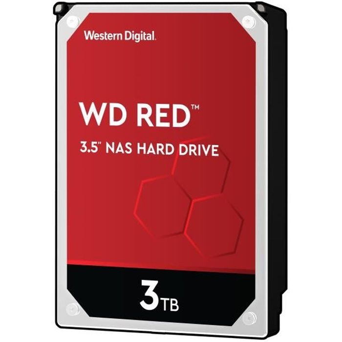 WD Red™ - Disque dur Interne NAS - 3To - 5 400 tr/min - 3.5- (WD30EFRX)