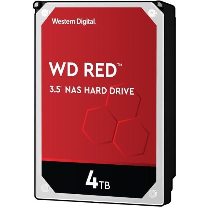 WD Red™ - Disque dur Interne NAS - 4To - 5 400 tr/min - 3.5- (WD40EFRX)