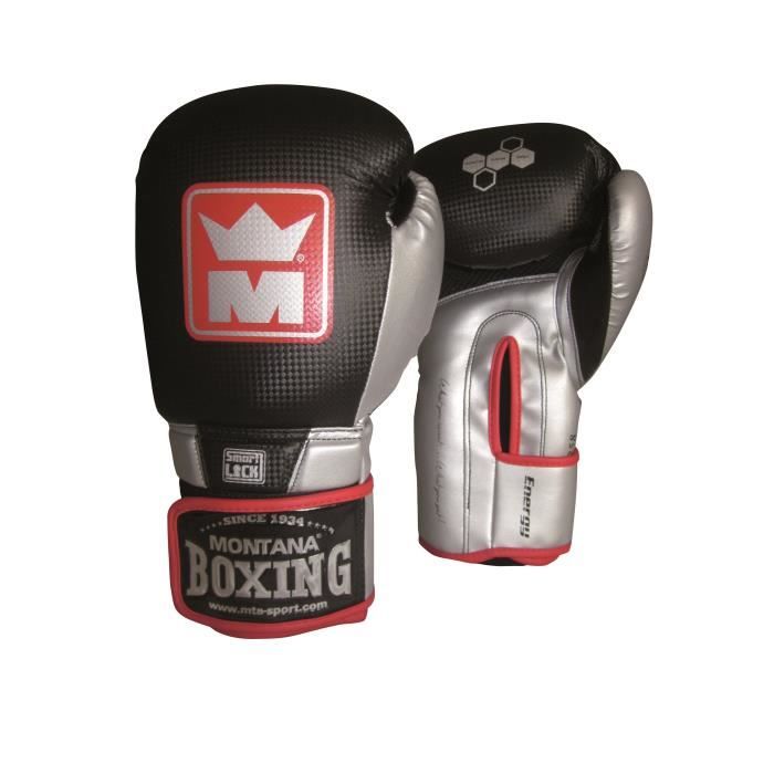 MONTANA Gants multiboxe Energy - Gris argent et carbone
