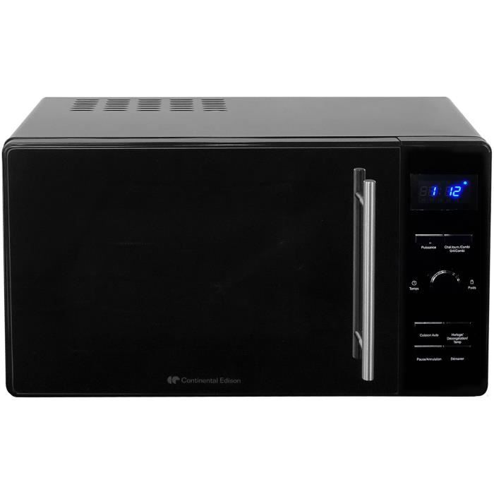 Micro-ondes combiné CONTINENTAL EDISON CEMO23CGBM Noir avec porte miroir L49,8 x H28,8 x P37,7 cm 23 L Grill