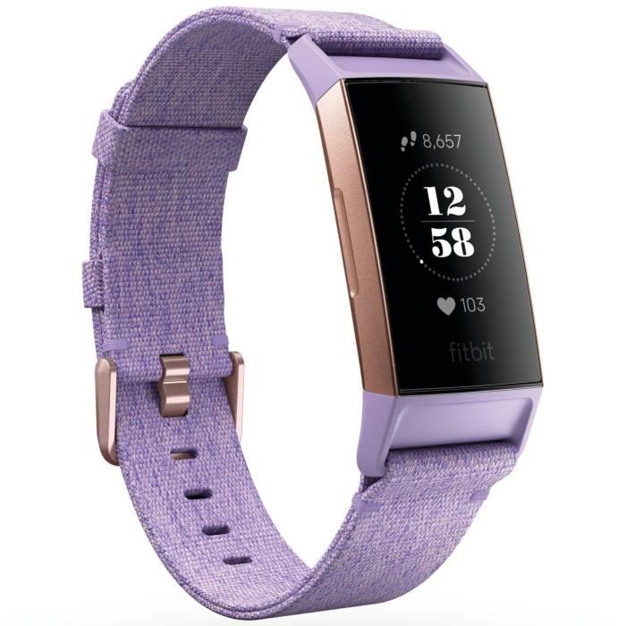 FITBIT- Bracelet connecté Sport Charge 3 - Spéciale édition - Lavande et or rose