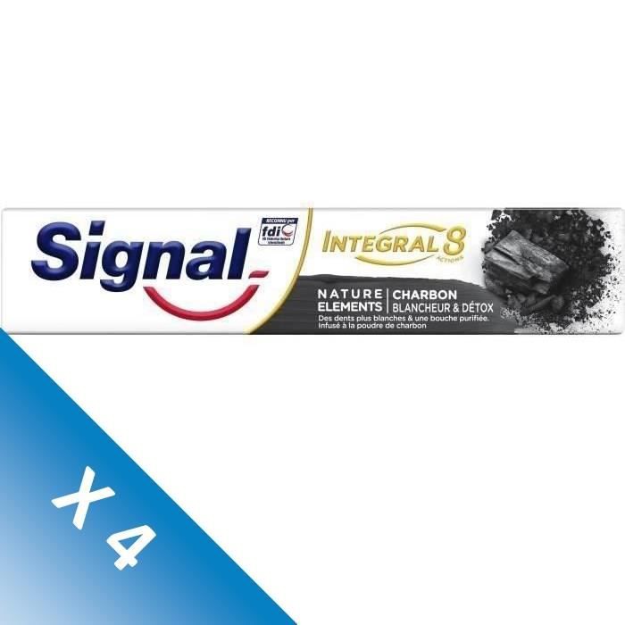 Signal Lot de 4 Dentifrices Natural Elements Charbon (75 mL x4)