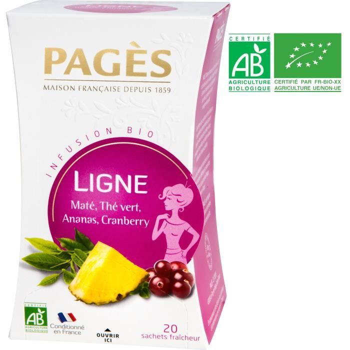 PAGES Infusion Ligne - Maté, Thé Vert, Ananas, Cranberry - Bio
