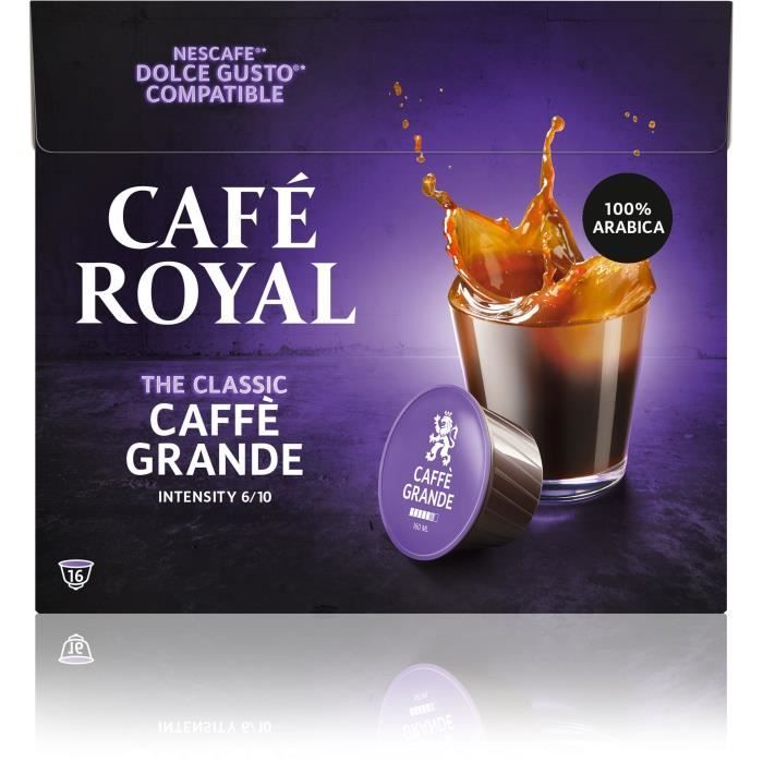 CAFE ROYAL Lot de 3 Cafés Compatible Dolce Gusto R Caffe Grande - 16 capsules